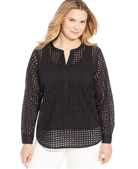 michael kors black long sleeve blouse with two strings silver|Michael Kors sleeveless blouses.